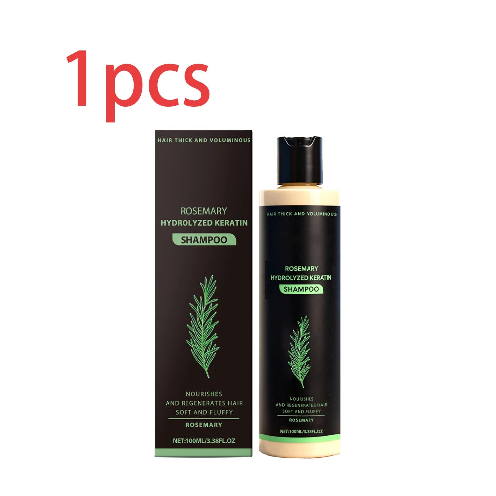 Rosemary hair care product with quantity labels