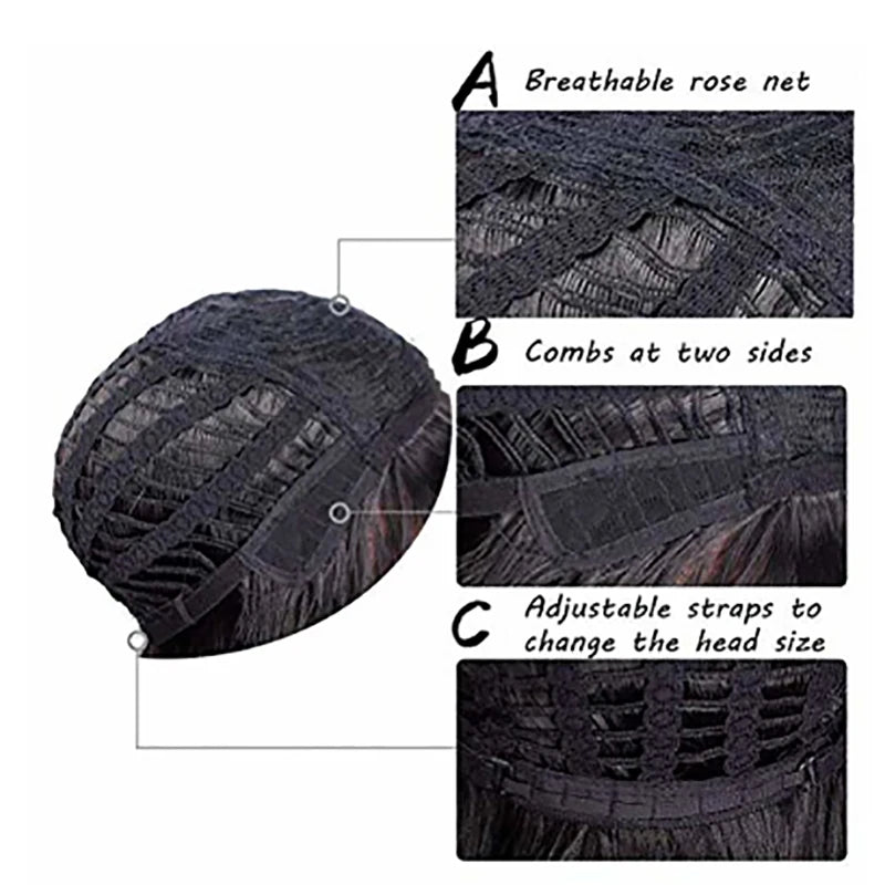 Inside of wig cap showing mesh and adjustment details