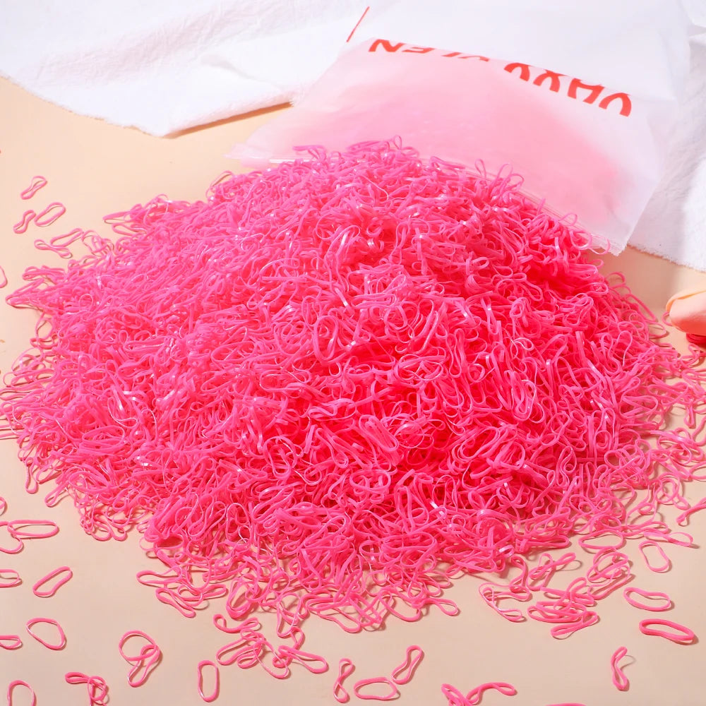Colorful Mini Elastic Hair  Rubber Bands – 500 Pieces