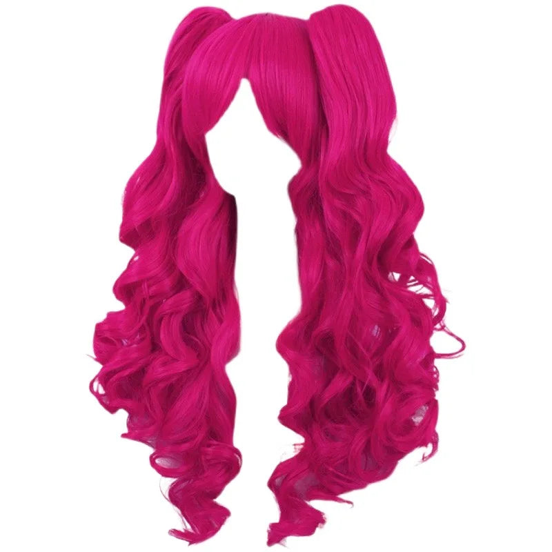 Anime Pinkie Pie Cos PP Pinkamena Diane Pie Cosplay Wig with Ponytails