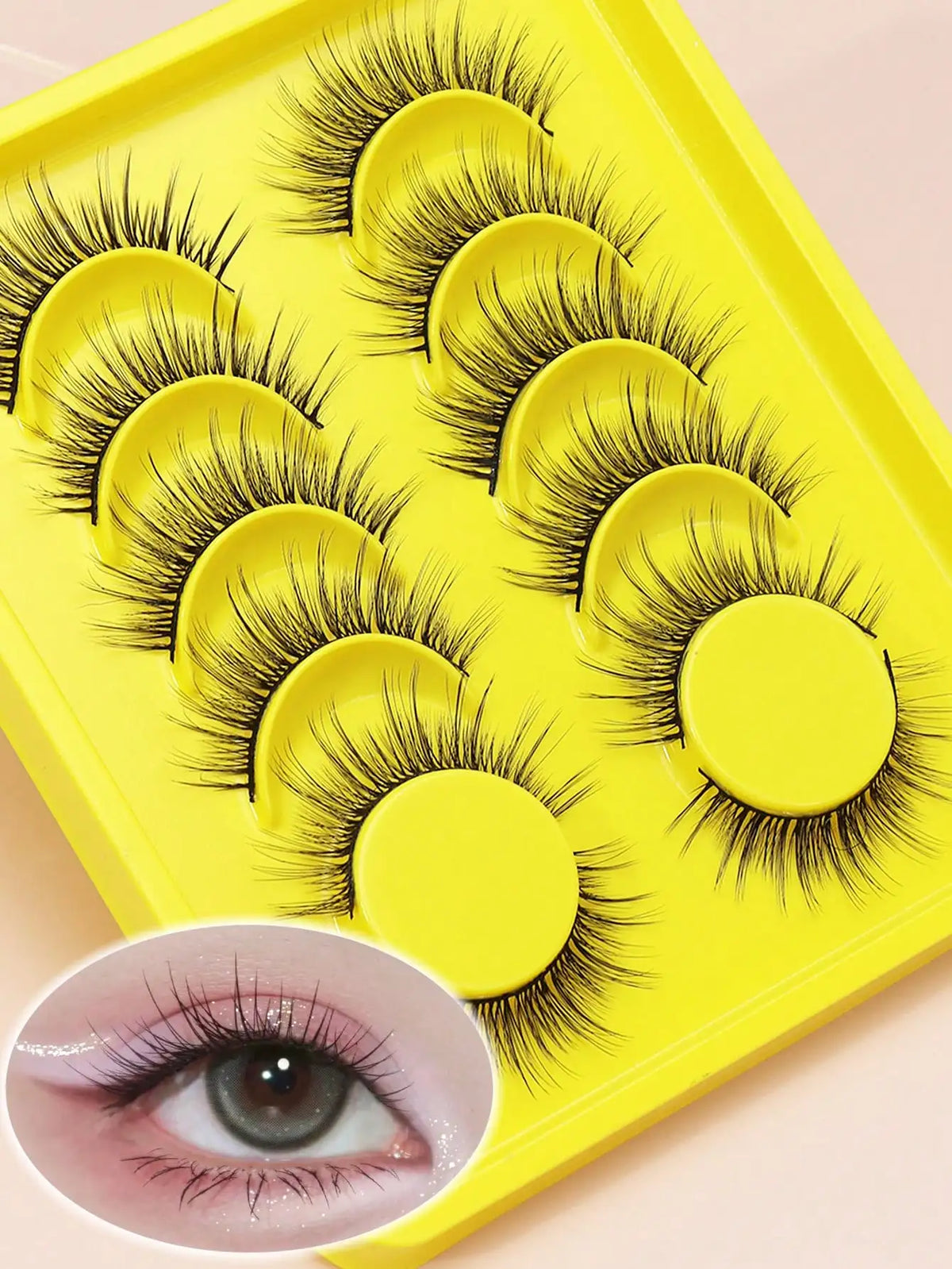 Cat-Eye Faux Mink-Style False Lashes – 5 Pairs