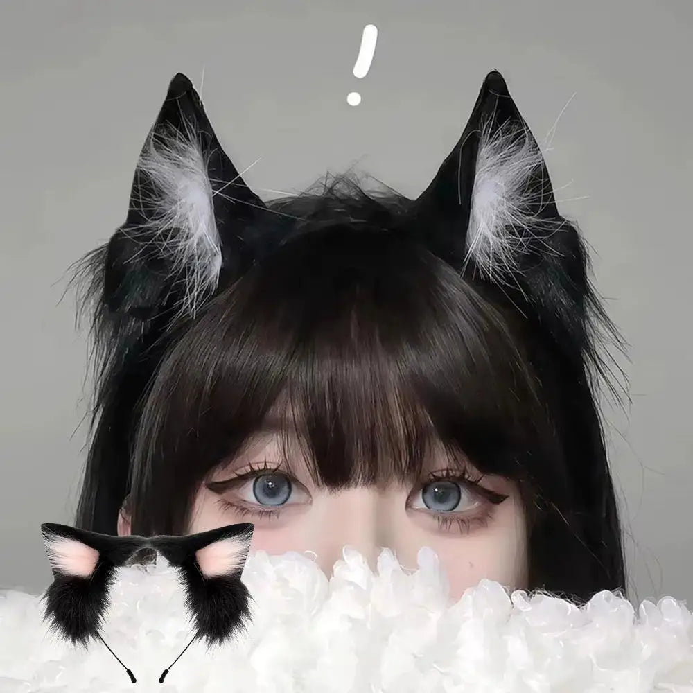 Plush Cat Ear Costume Headband - 7 Vibrant Colors