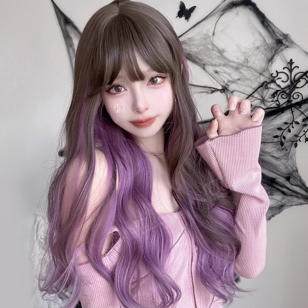 Cosplay wig shown with front, back or styling views