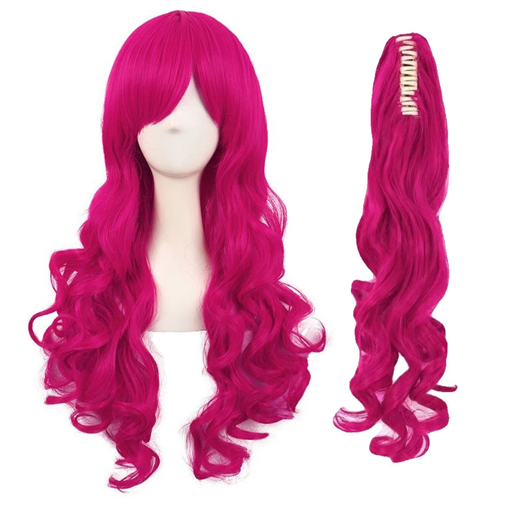 Anime Pinkie Pie Cos PP Pinkamena Diane Pie Cosplay Wig with Ponytails