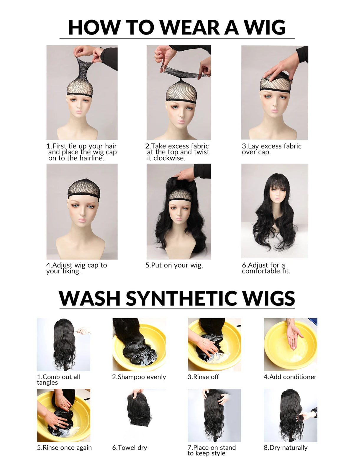 Bright Yellow Center-Part Curly Synthetic Wig