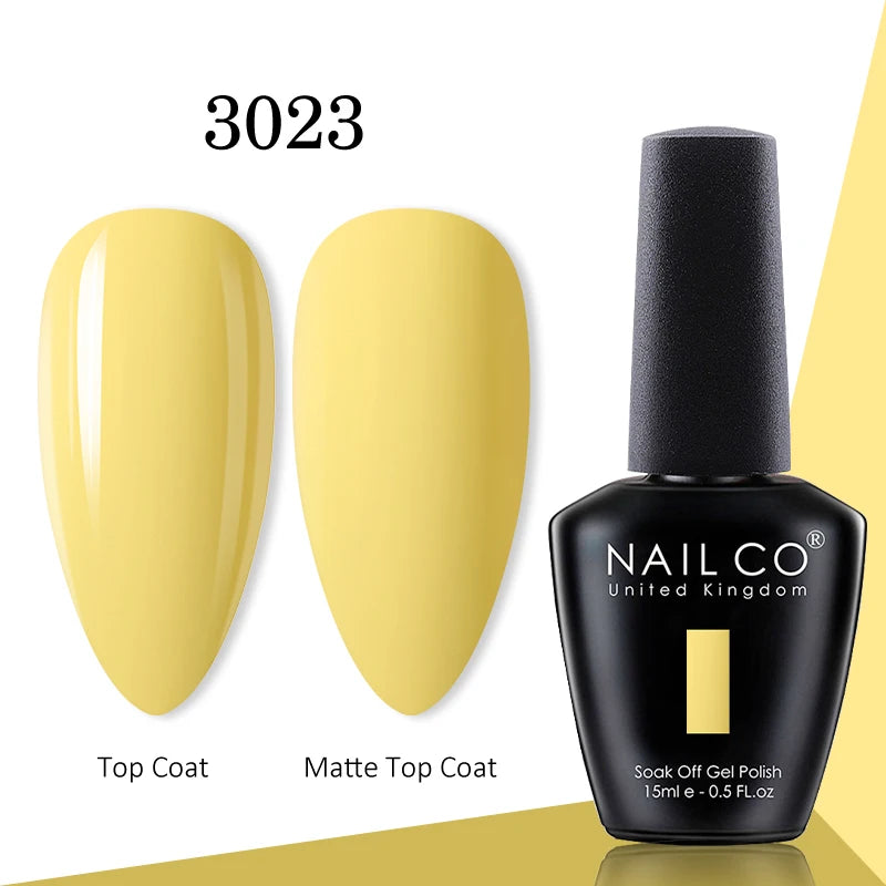 NAILCO gel polish bottle with numbered color samples
