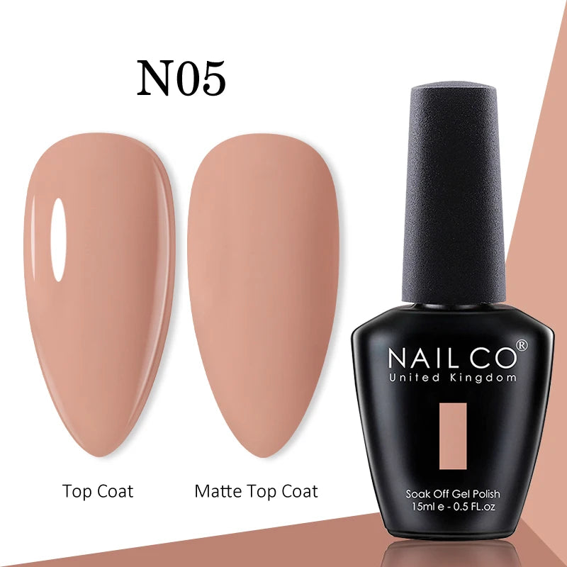 NAILCO gel polish bottle with numbered color samples