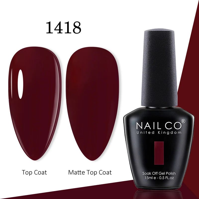 NAILCO gel polish bottle with numbered color samples