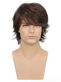 Layered brown wig shown from front and back
