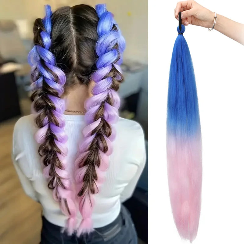 26" Straight Braiding Ponytail Extension - 17 Vibrant Colors