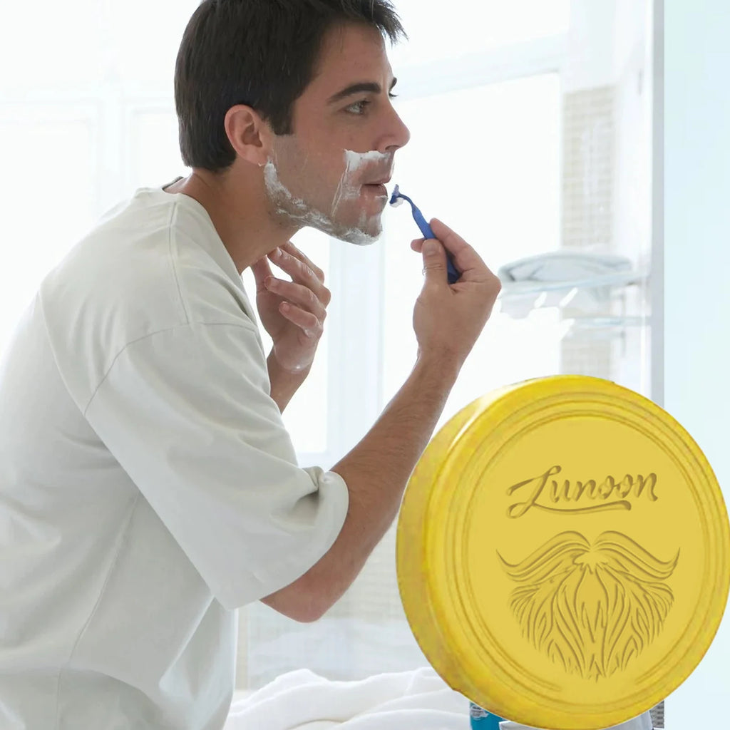Shaving soap with lather and application examples