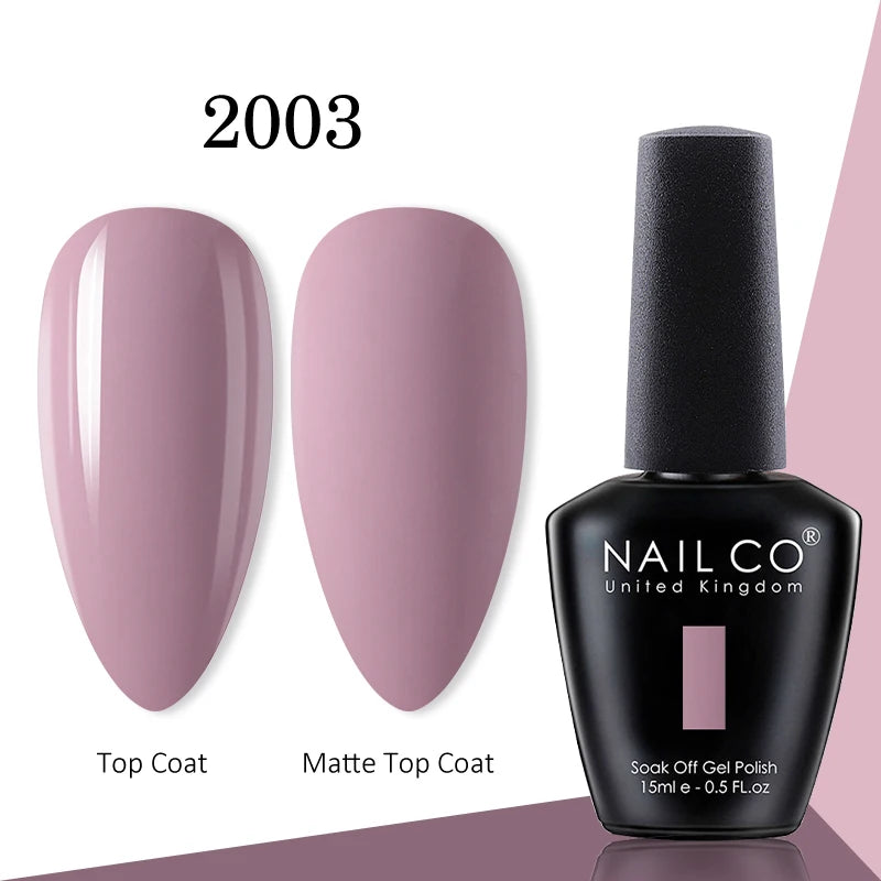 NAILCO gel polish bottle with numbered color samples
