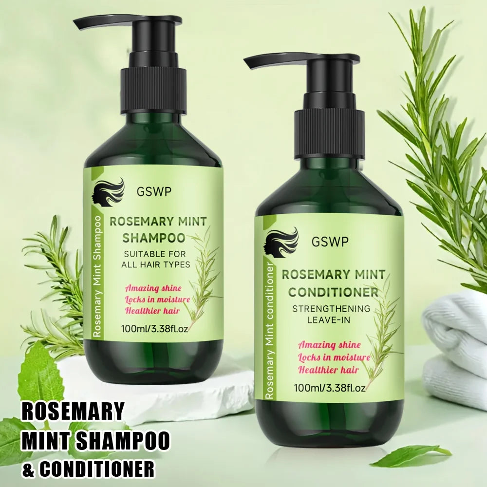 Rosemary mint shampoo and conditioner with hair washing examples