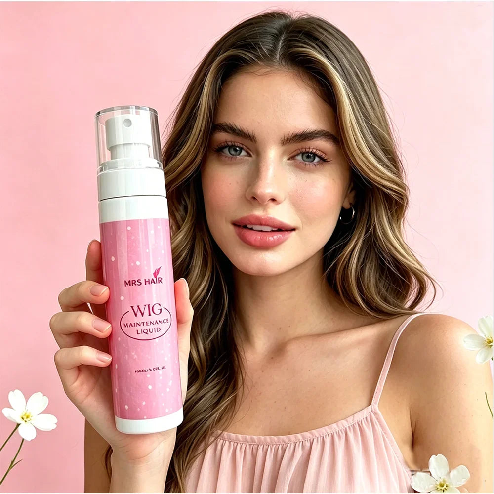 Wig care spray with hair and application examples