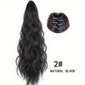 Wavy claw-clip ponytail extension with hairstyle or clip view