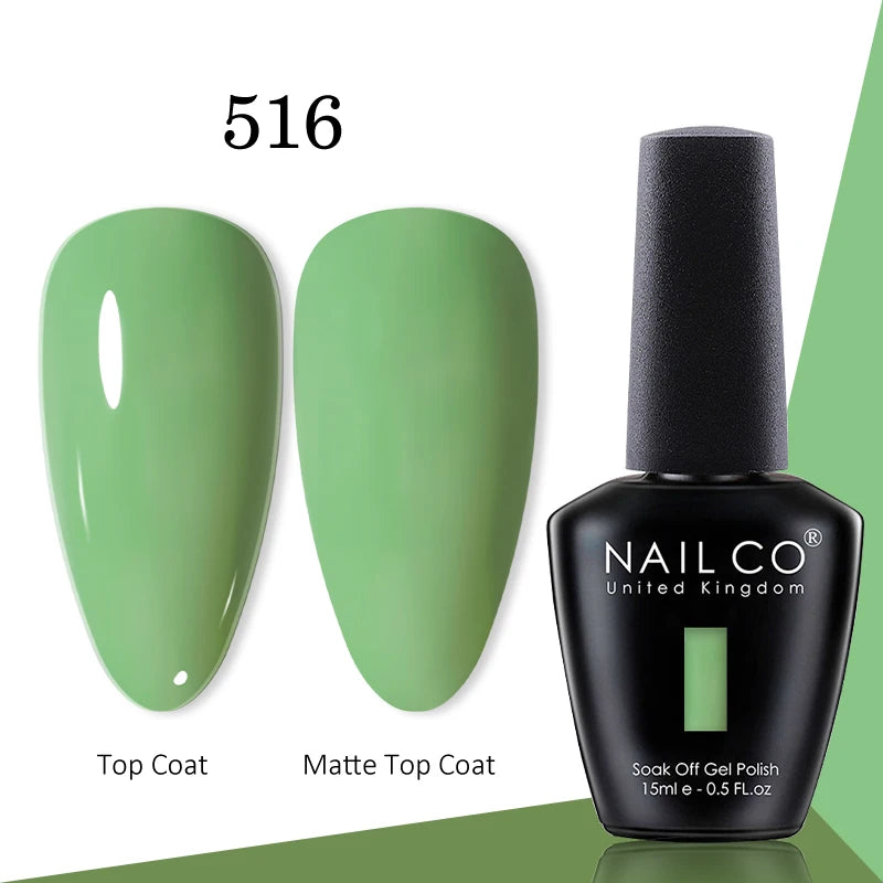 NAILCO gel polish bottle with numbered color samples