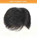 Short dark hair topper viewed from above