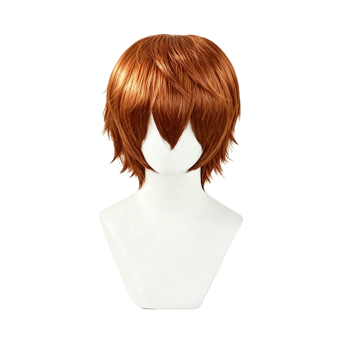 Short layered cosplay wig shown on a mannequin