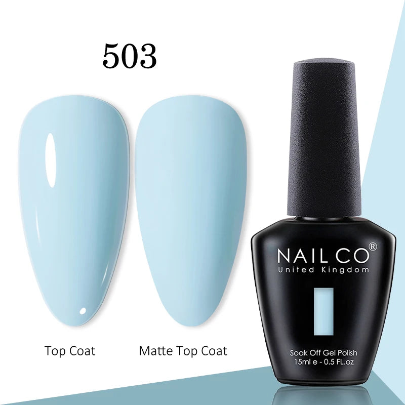 NAILCO gel polish bottle with numbered color samples