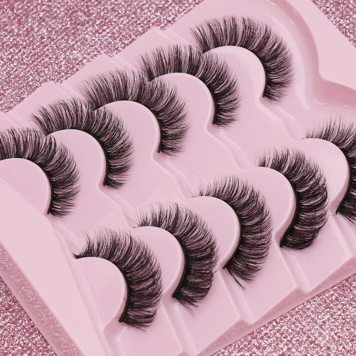 Cat-Eye Faux Mink-Style False Lashes – 5 Pairs