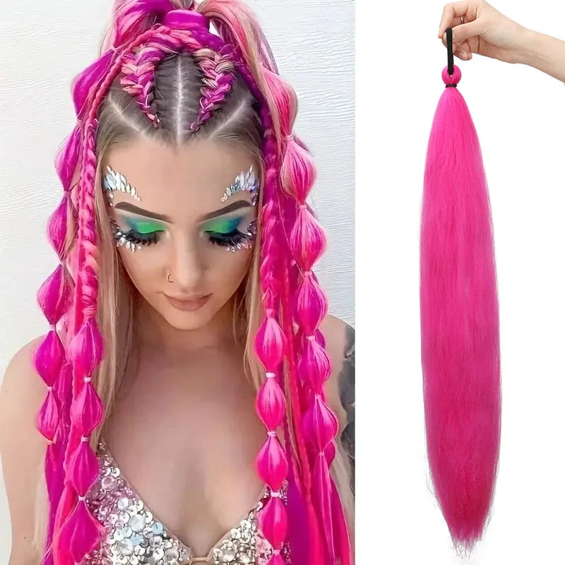 26" Straight Braiding Ponytail Extension - 17 Vibrant Colors
