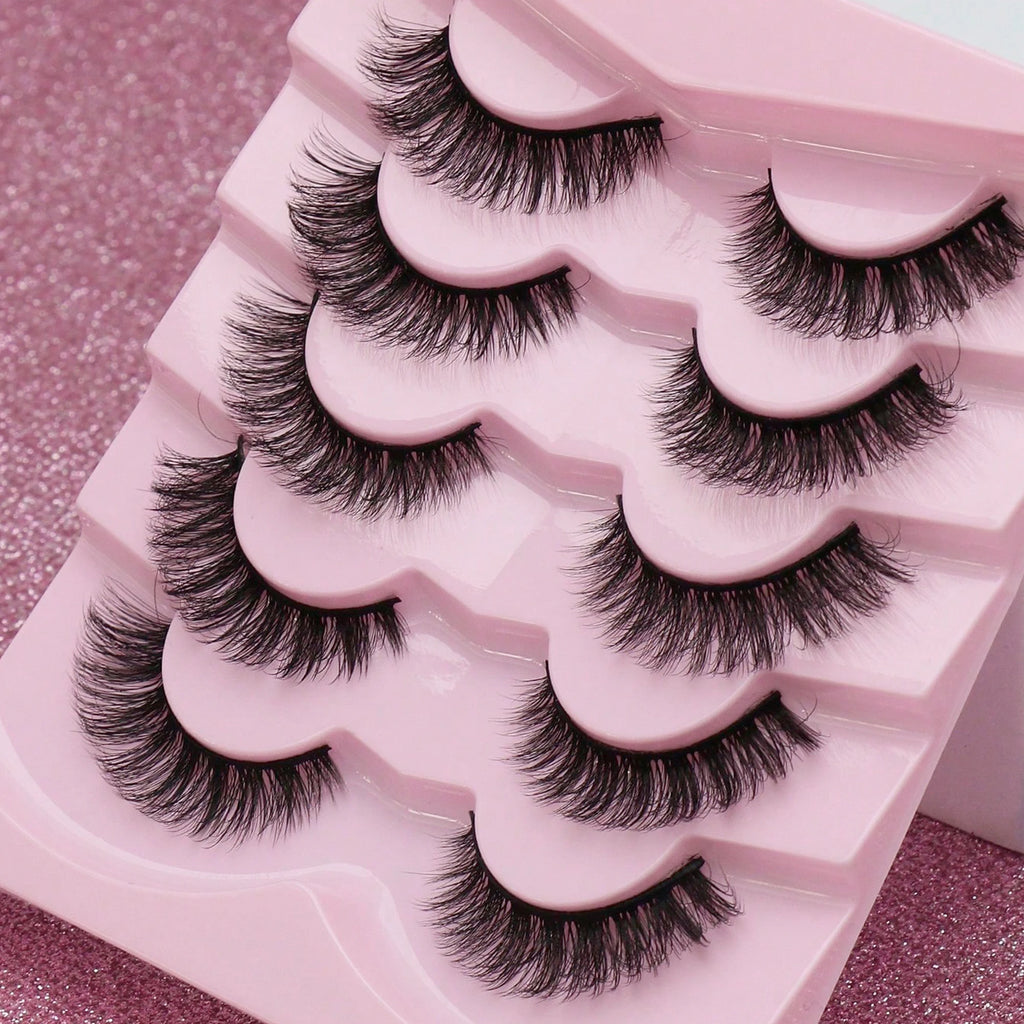 Cat-Eye Faux Mink-Style False Lashes – 5 Pairs