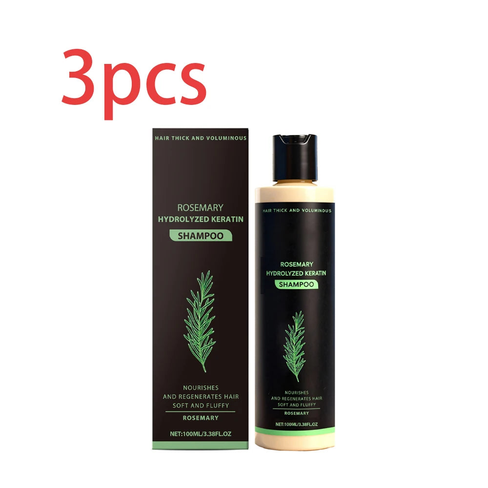 Rosemary hair care product with quantity labels