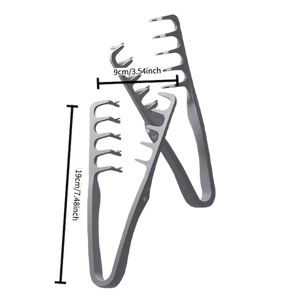 Wide-tooth styling combs with hairstyle and dimension examples