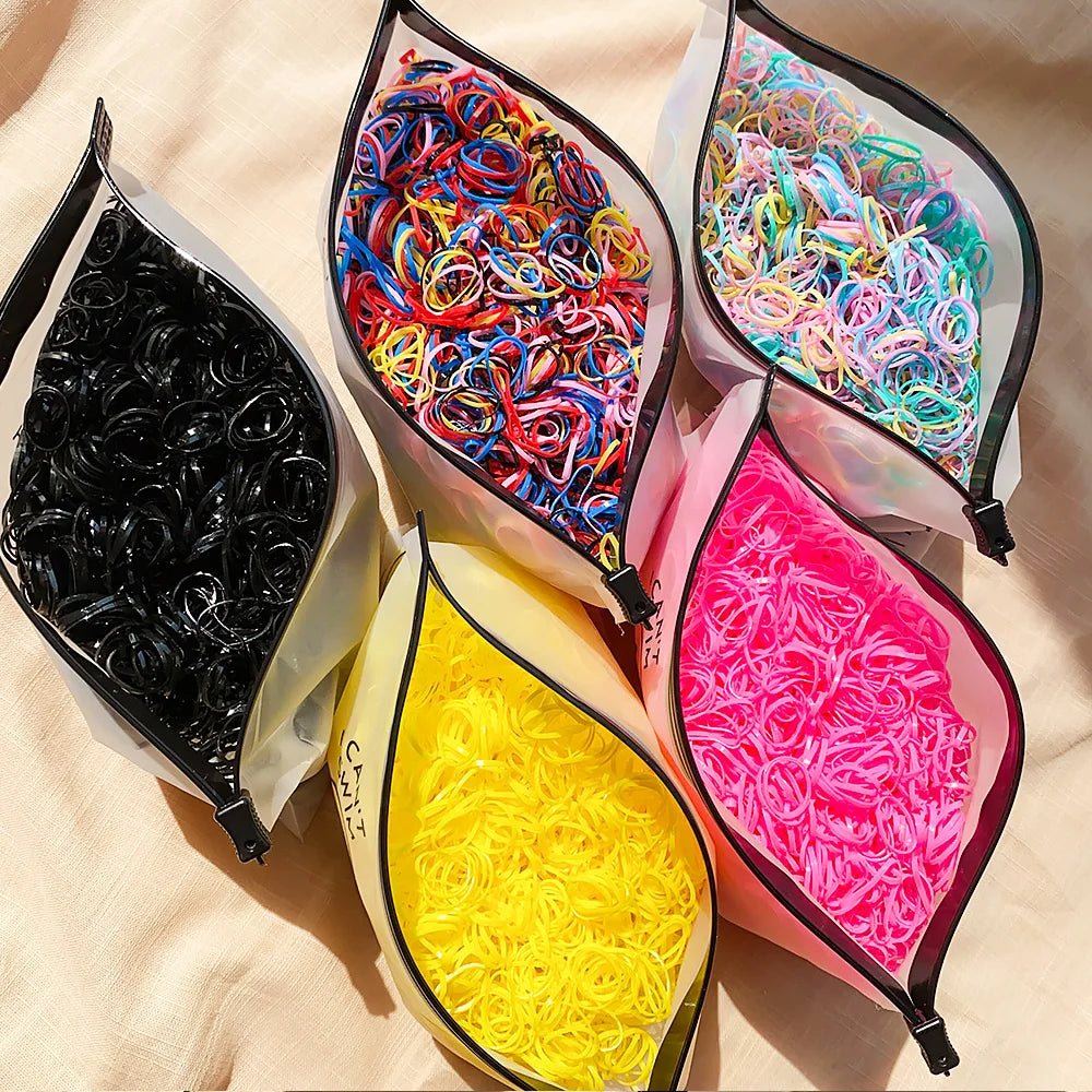 Colorful Mini Elastic Hair  Rubber Bands – 500 Pieces