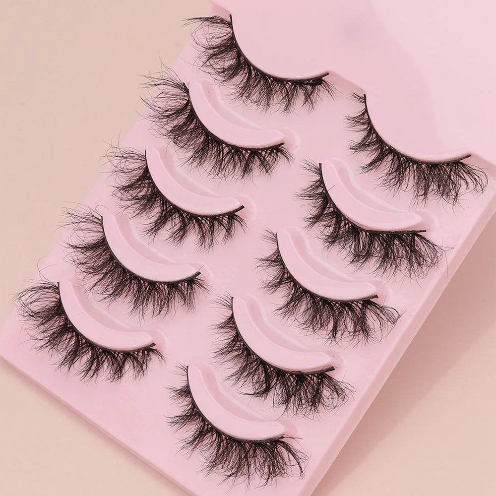 Cat-Eye Faux Mink-Style False Lashes – 5 Pairs