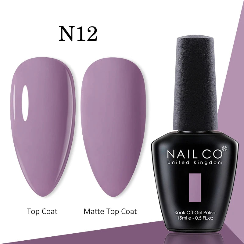 NAILCO gel polish bottle with numbered color samples