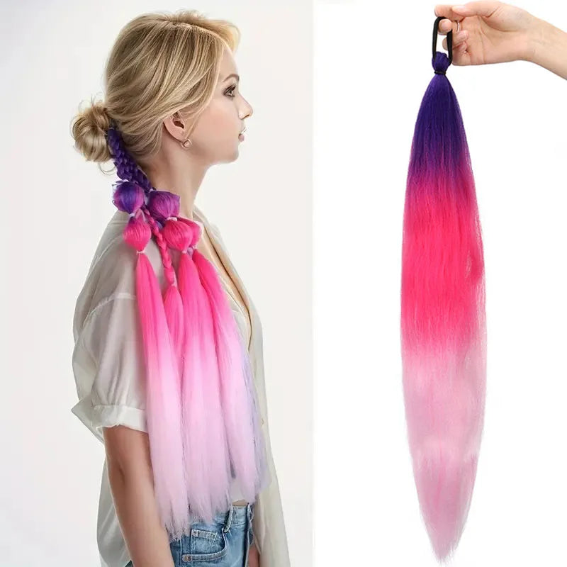 26" Straight Braiding Ponytail Extension - 17 Vibrant Colors