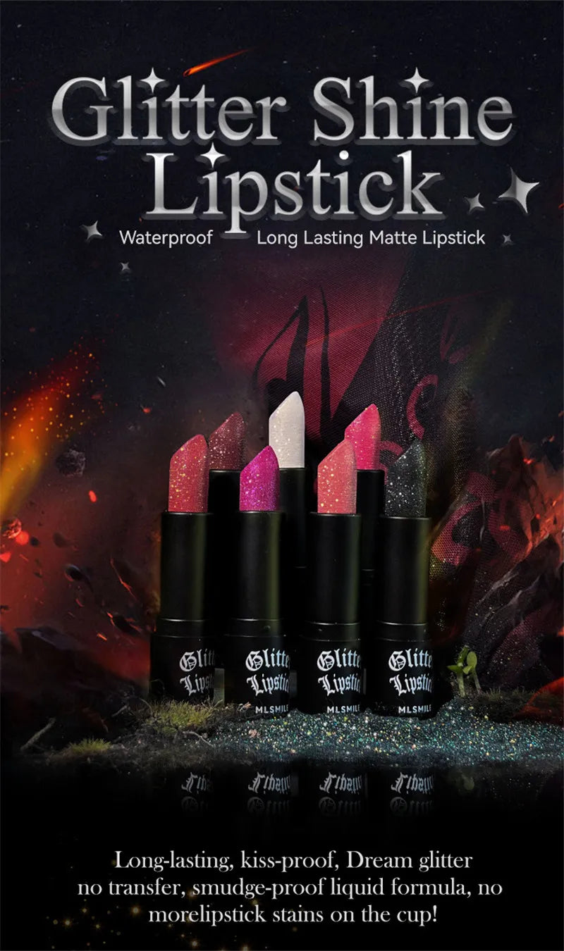 Pearlescent Glitter Lipstick – Waterproof & Long-Lasting