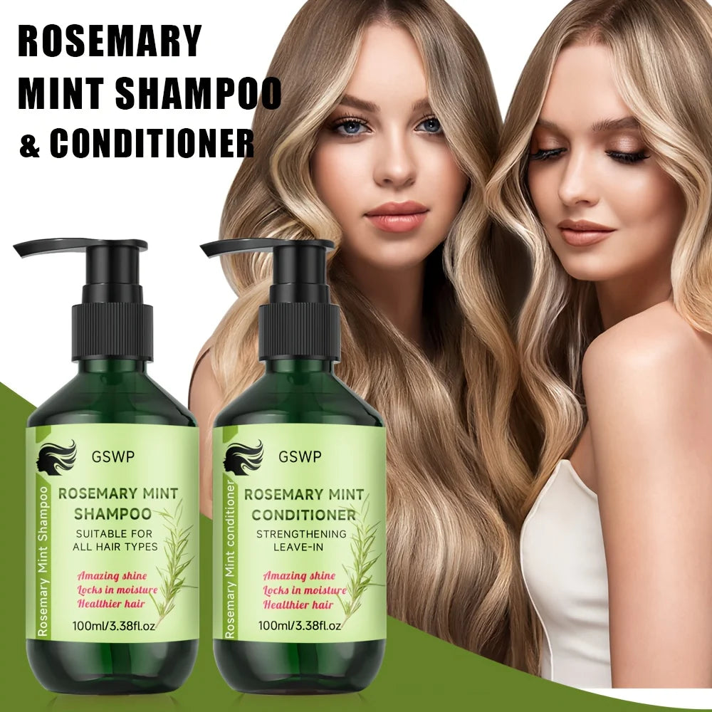 Rosemary mint shampoo and conditioner with hair washing examples