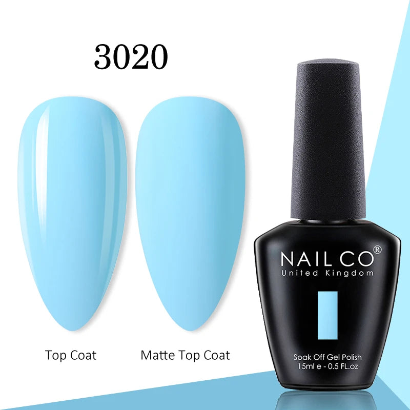 NAILCO gel polish bottle with numbered color samples