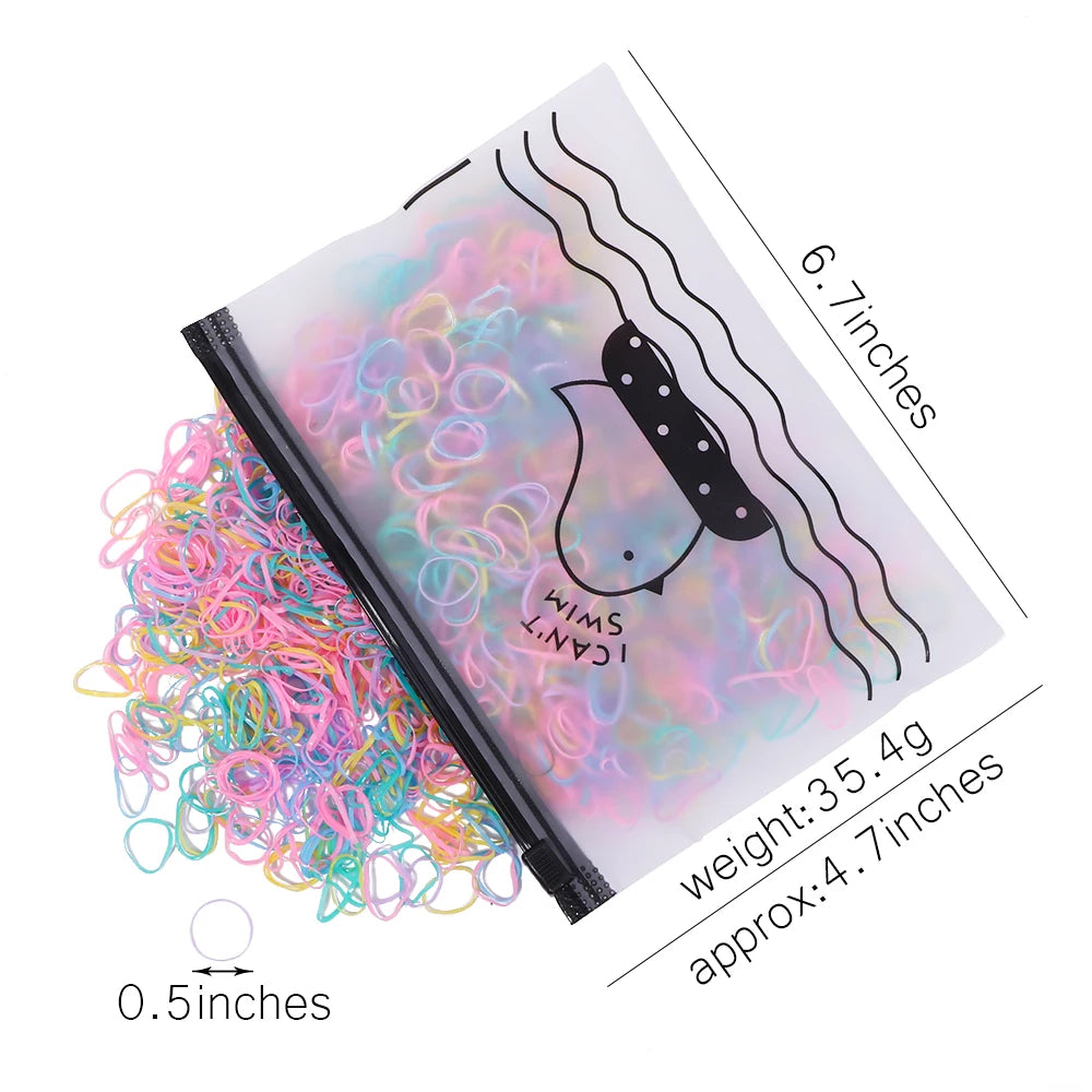 Colorful Mini Elastic Hair  Rubber Bands – 500 Pieces