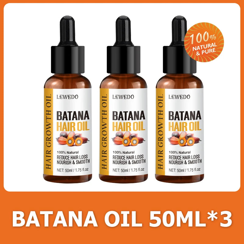 Batana hair oil dropper bottles with quantity labels