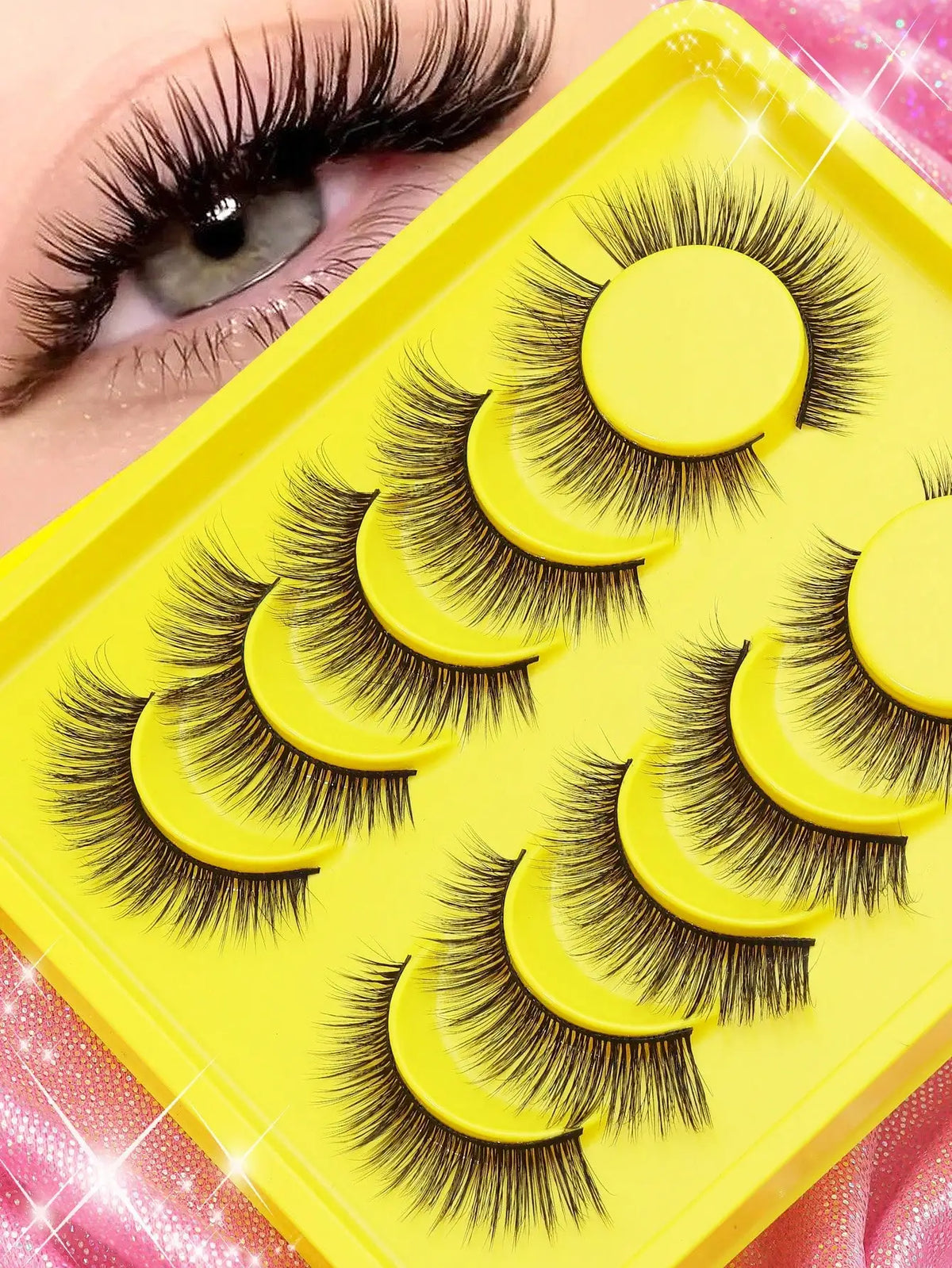 Cat-Eye Faux Mink-Style False Lashes – 5 Pairs