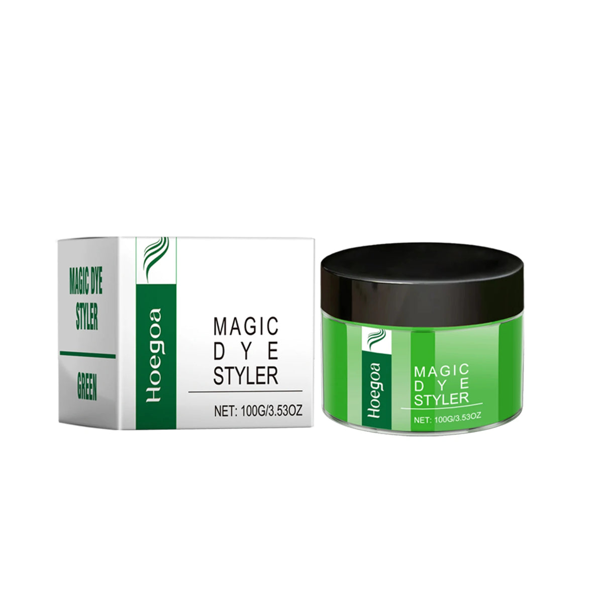 Hair color wax jar beside its box