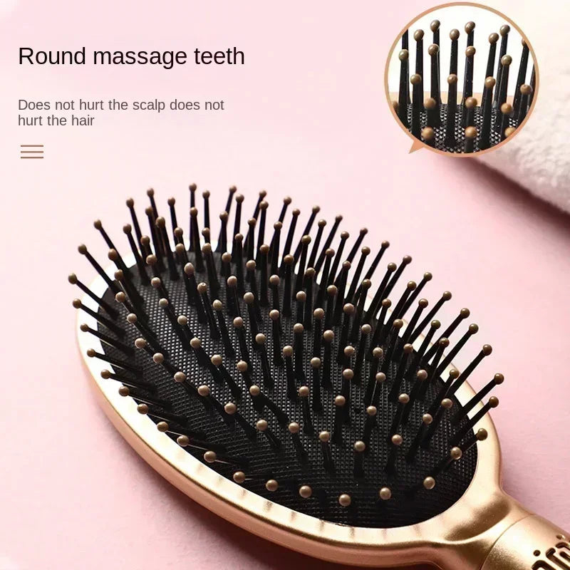 Anti-Frizz Cushion Hair Brush for Detangling and Styling | 3 Sizes for Short to Long Hair | Red, Green, Gold Luxury Colors