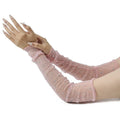 Long Fingerless Rhinestone Mesh Gloves