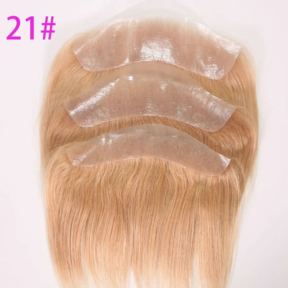 Frontal hairpiece color with visible base sections