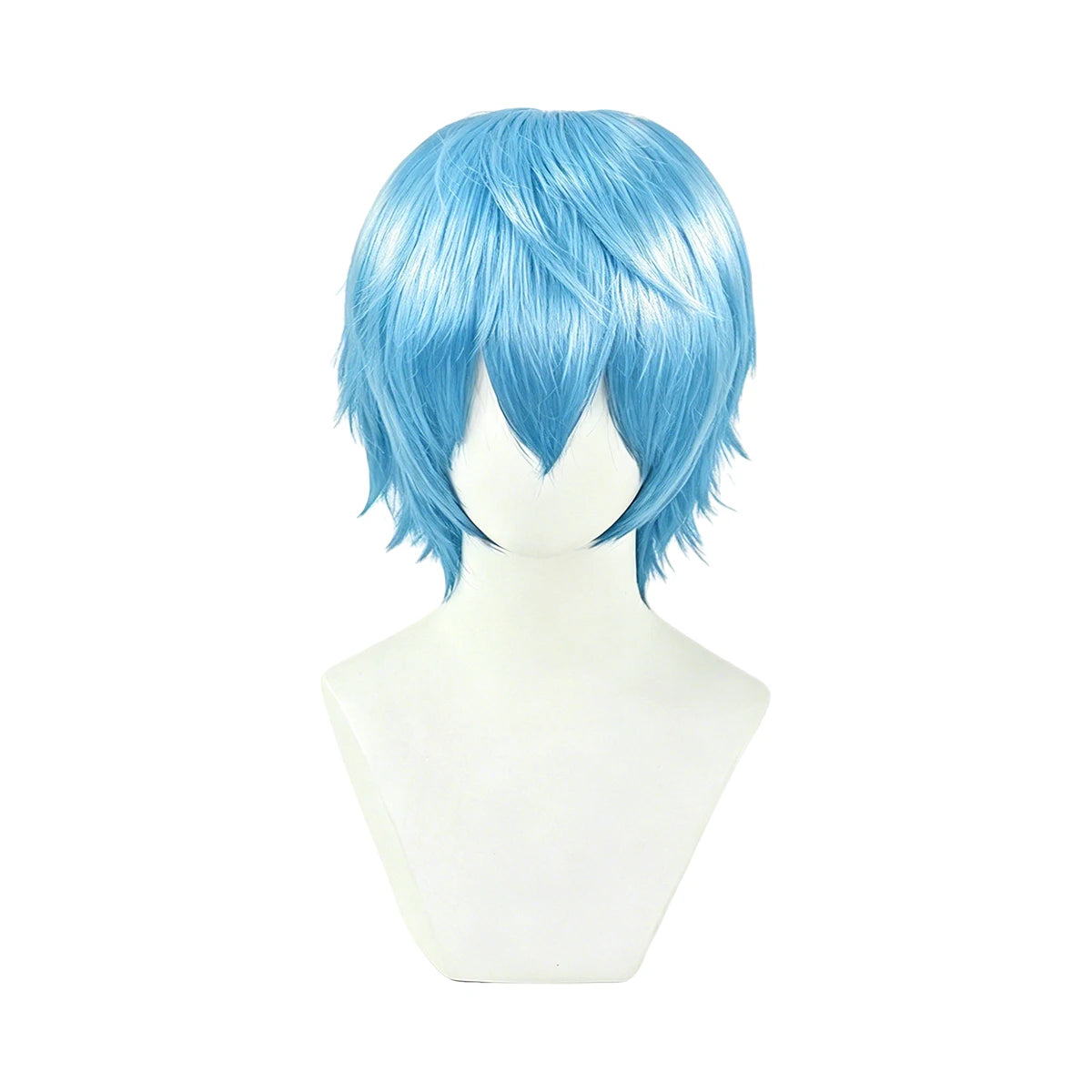 Short layered cosplay wig shown on a mannequin