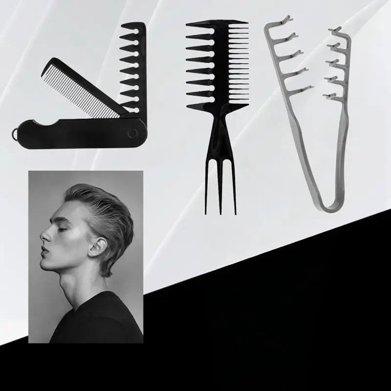 Styling combs with hairstyle and dimension examples