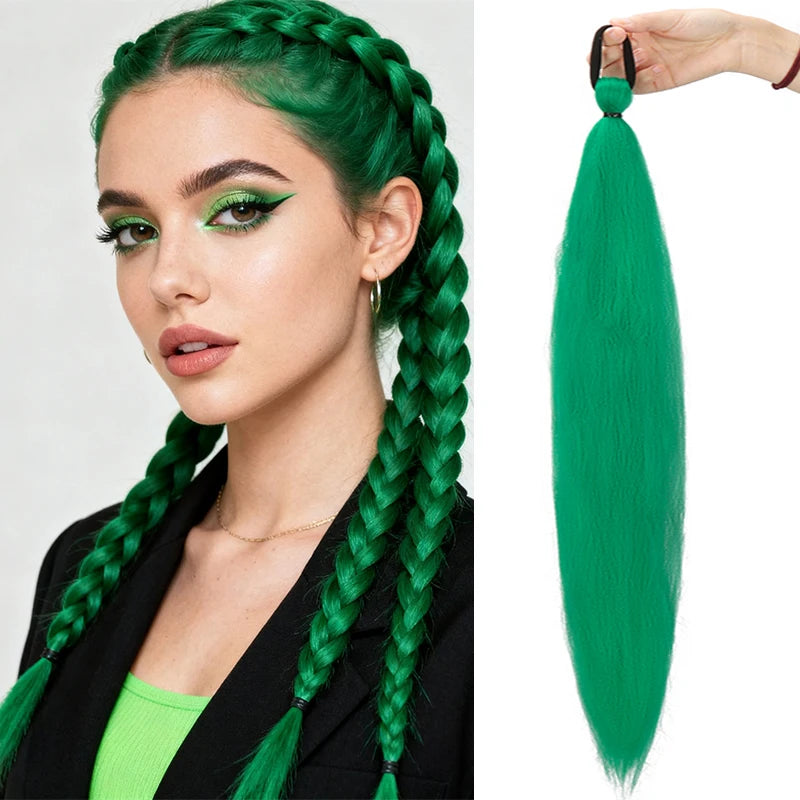 26" Straight Braiding Ponytail Extension - 17 Vibrant Colors
