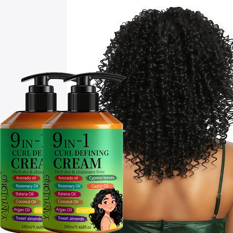 Curl-defining cream with curly hairstyle examples