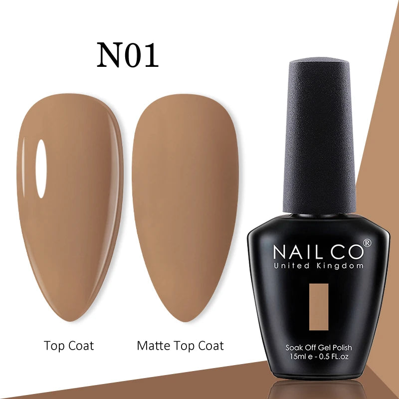 NAILCO gel polish bottle with numbered color samples