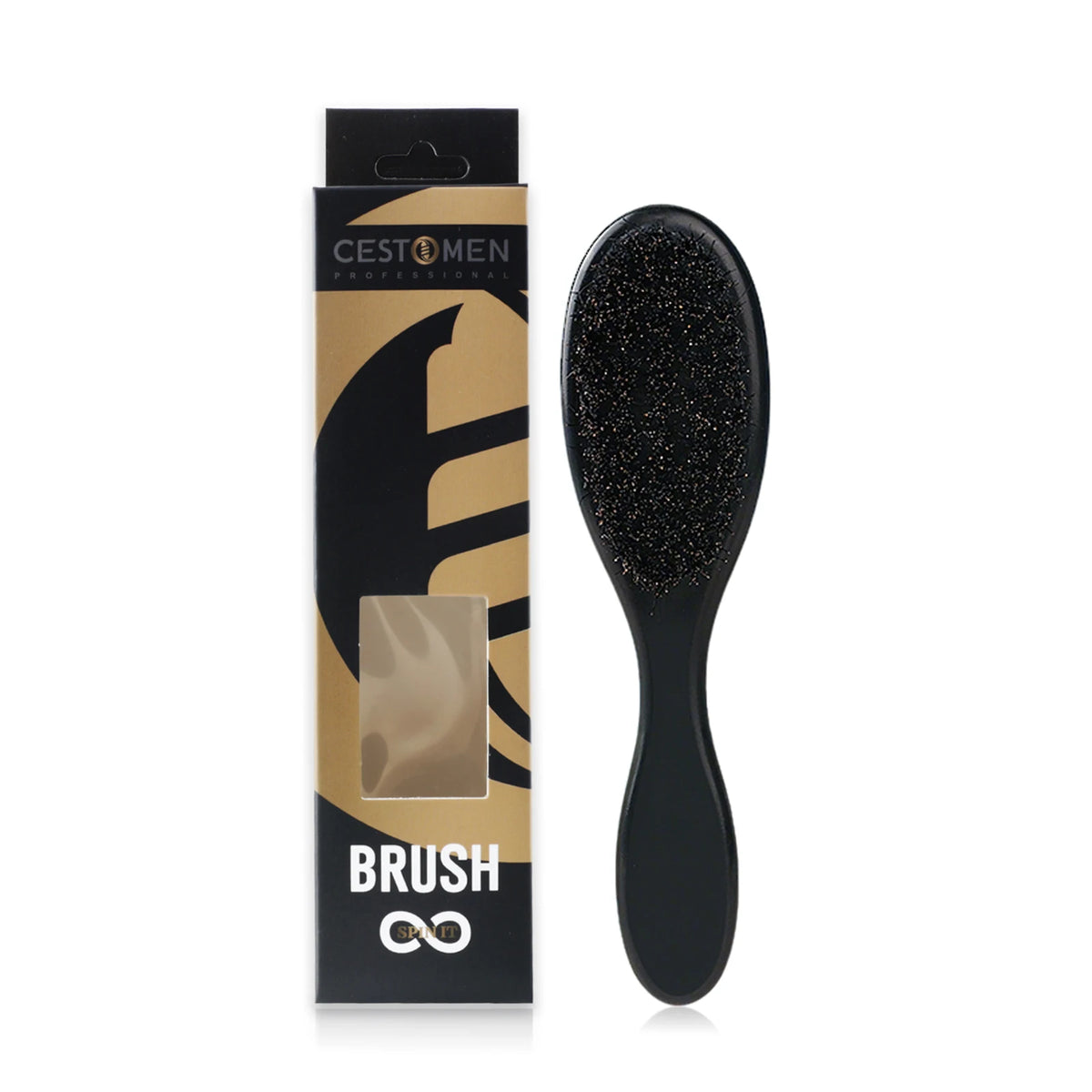 Hair brush and comb beside their packaging