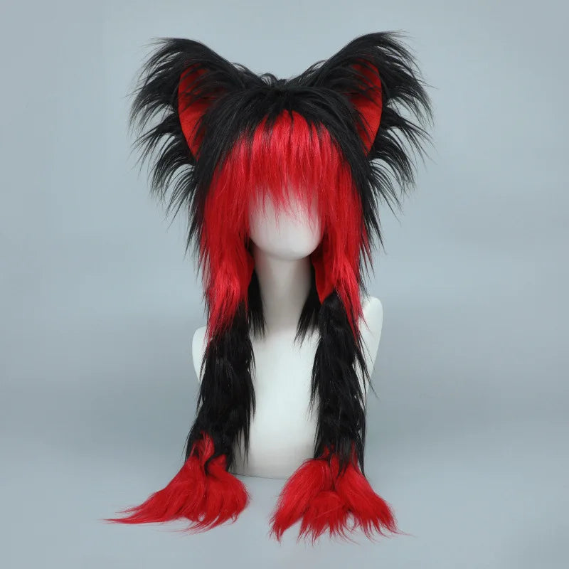 Y2K Cat Ear Plush Hat - Cute Braid Cosplay Cap- 9 Colors