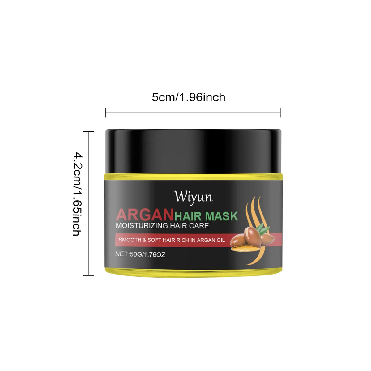 Hair mask jar with dimensions